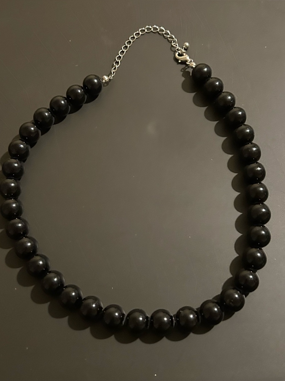 black chunky beaded necklace